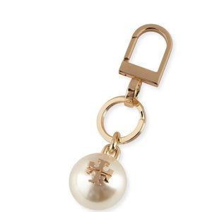 TORY BURCH Large Pearl Logo Key Holder Bag Charm